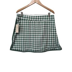 Tuckernuck Karrie Skort Women XXL Green Trellis Gingham Built in Shorts Pull On